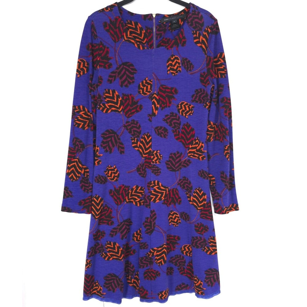 MARC BY MARC JACOBS Women's SMALL Knee Dress Leaf Print Casual M4001302